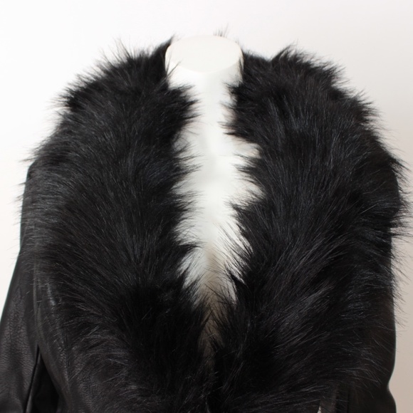 Ladies Contemporary Fit Faux Fur Pleather Jacket - Picture 2 of 5